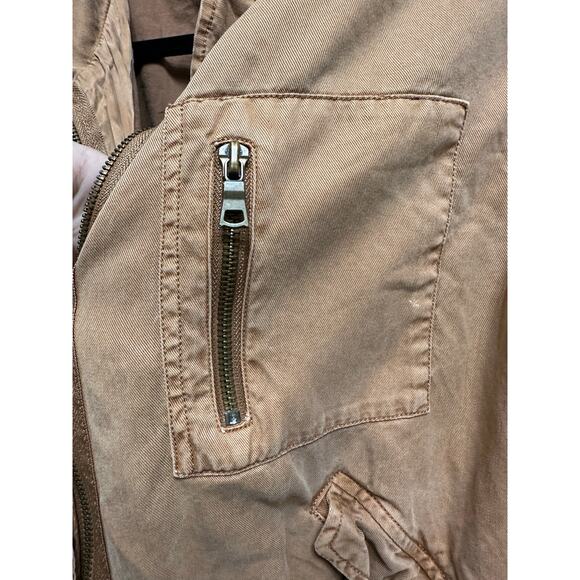 Young Fabulous & Broke Tan Bomber Utility Jacket Size Medium - Picture 8 of 10